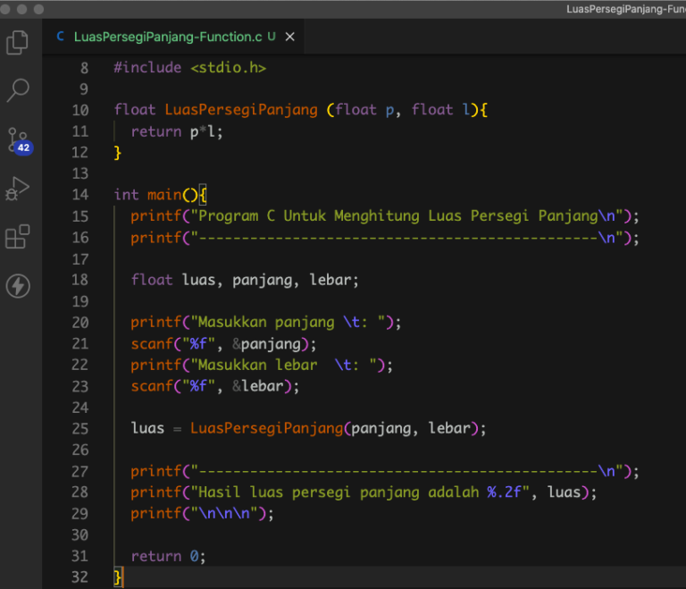 Program C Untuk Menghitung Luas Persegi Panjang 2022 Ayam Koding 9094