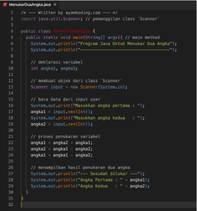 Program Java Untuk Menukar Dua Angka Terbaru - Ayam Koding