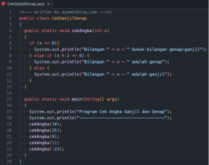 8 Contoh Program Java Sederhana Untuk Pemula - Ayam Koding