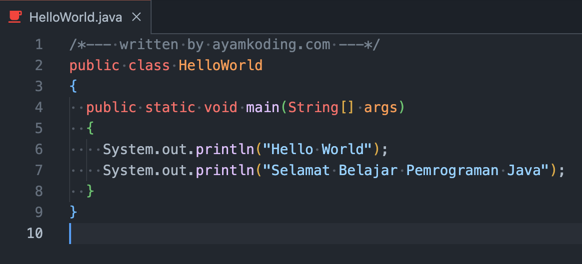 Program Java Sederhana - Hello World